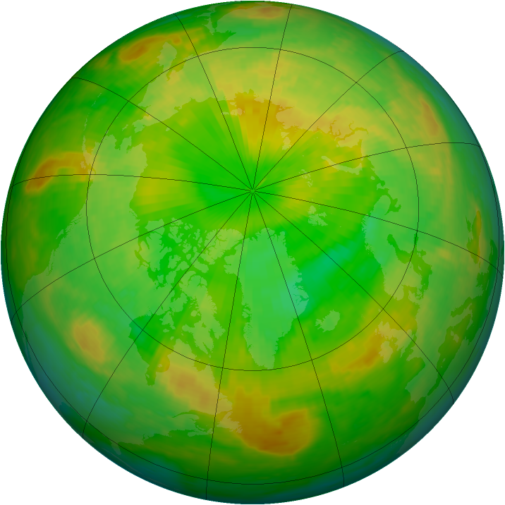 Arctic ozone map for 12 June 2002